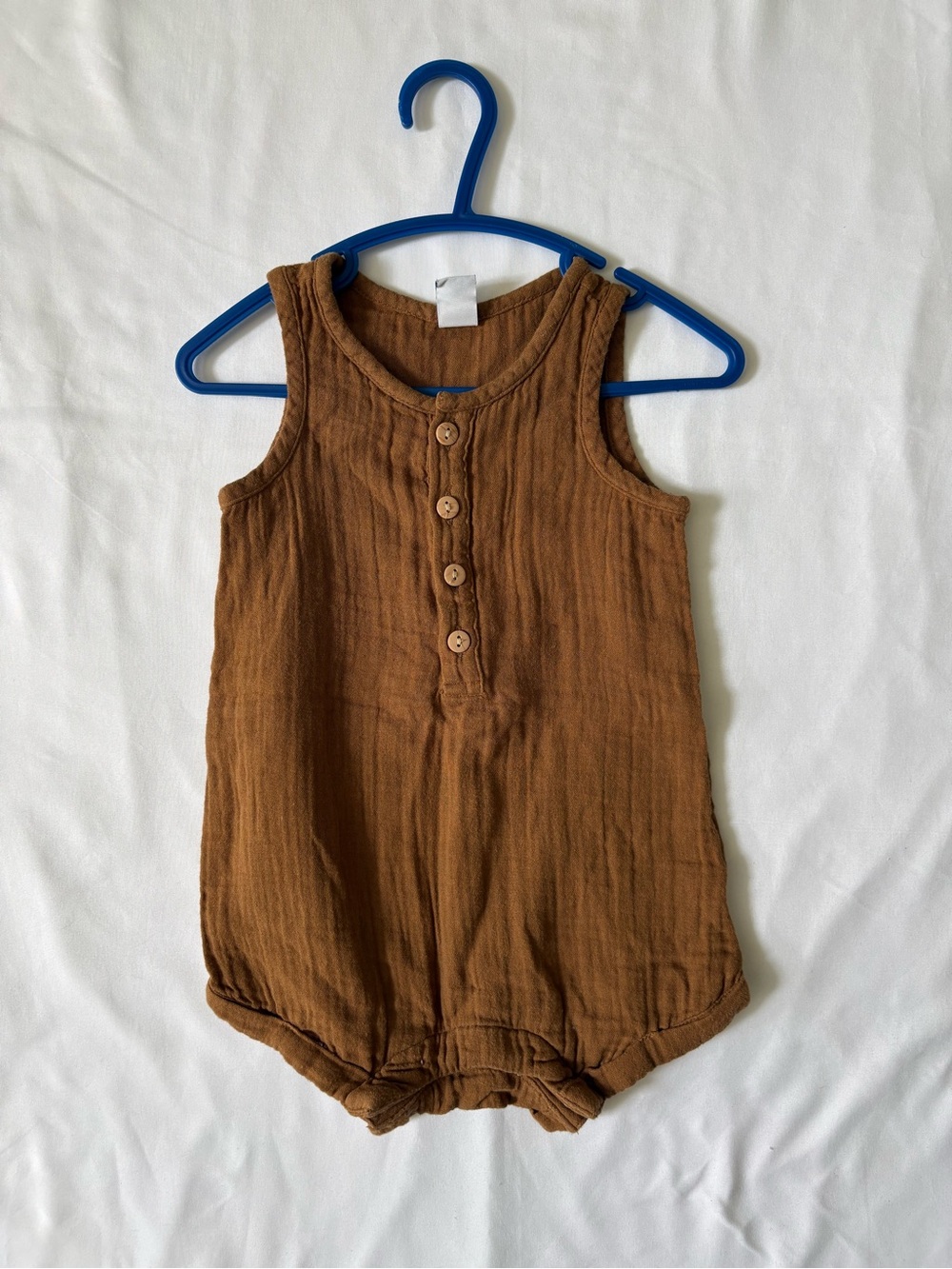 🚙 Baby Boy Brown Cotton Romper - Old navy